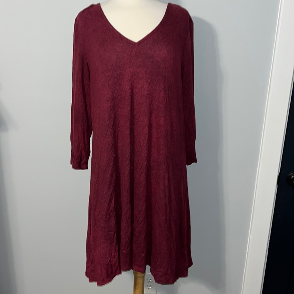 Maroon tie in back dress